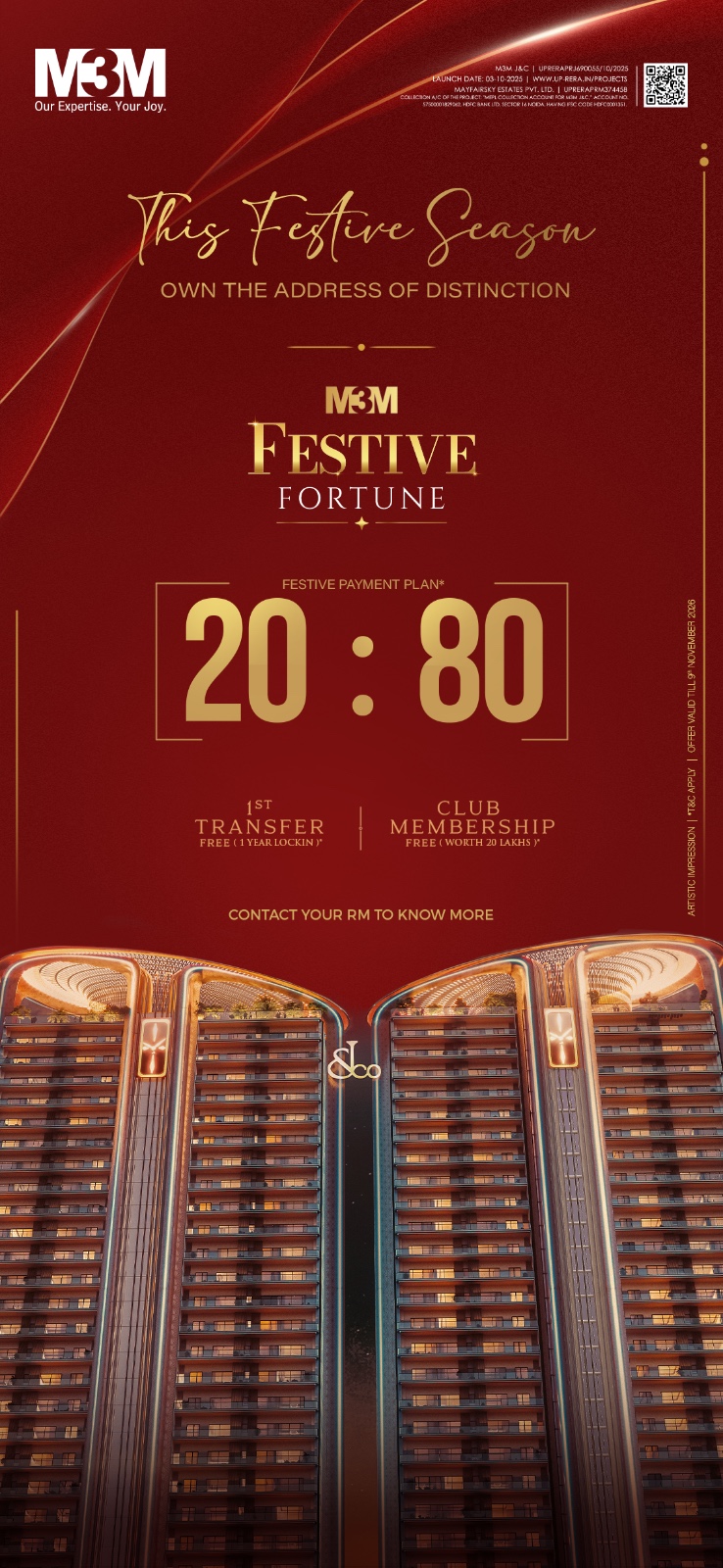 Unlock Festive Offers with M3M Festive Fortune || Enjoy 20:80 Festive Payment Plan with M3M || Grab Exclusive Festive Benefits at M3M Festive Fortune photo 1