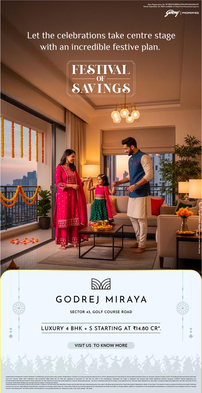 Luxury 4 BHK at Godrej Miraya, Sector 43, Starting ₹14.80 Cr Update