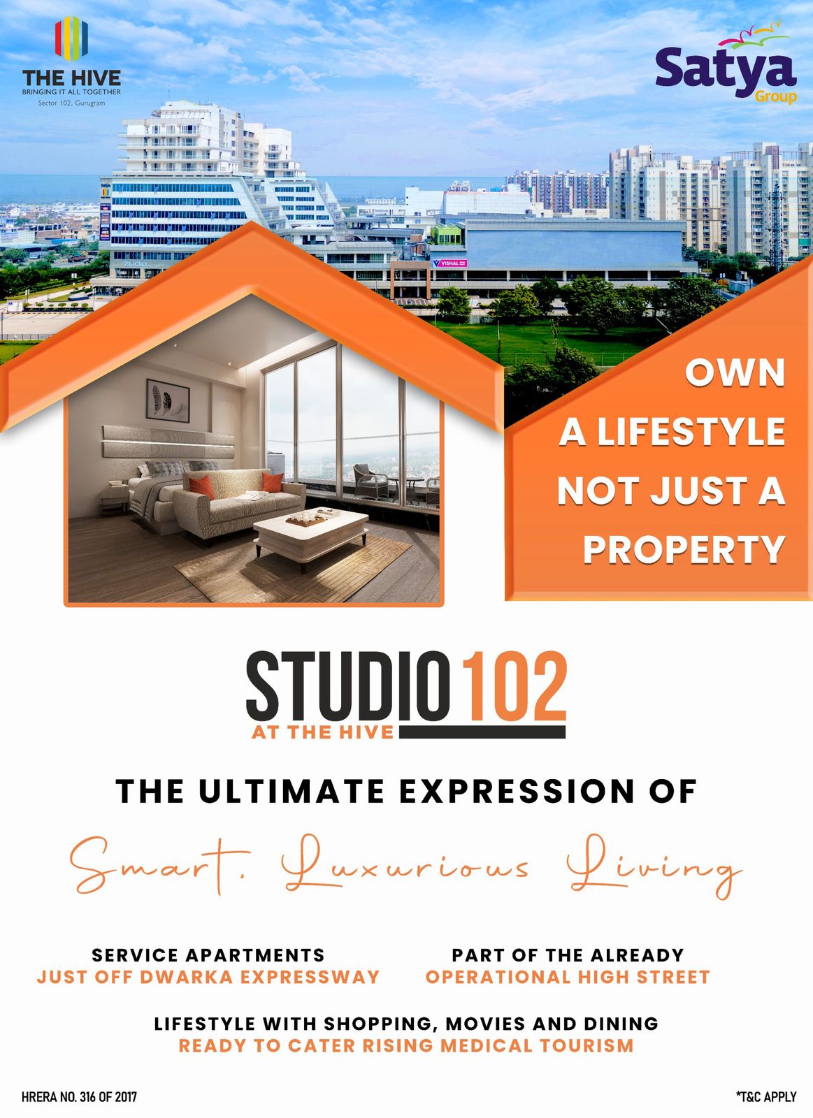 Experience Smart Luxurious Living at Studio 102, The Hive, Gurgaon. Update
