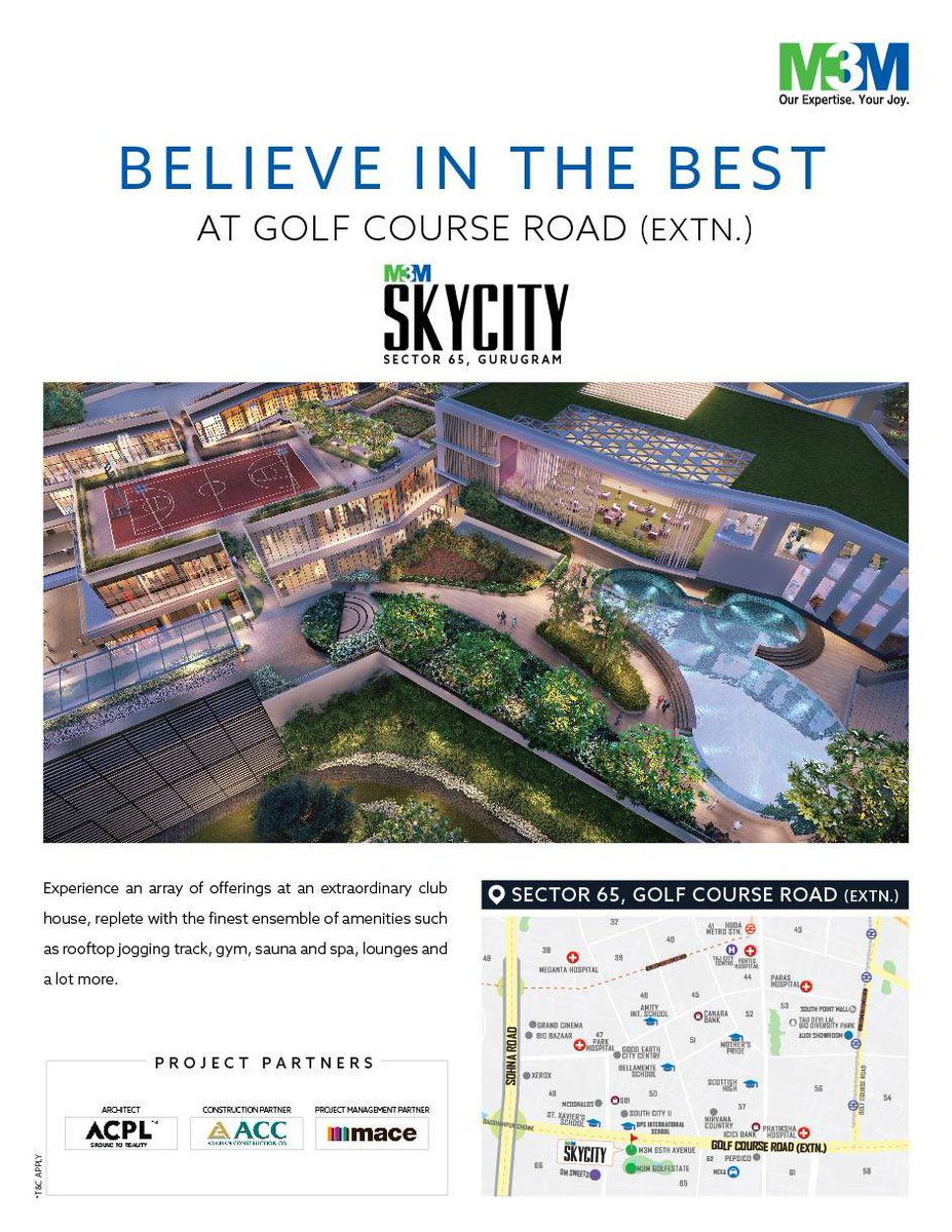 M3M Sky City, believe in the best at Golf Course Road (Extn.)  Gurgaon Update