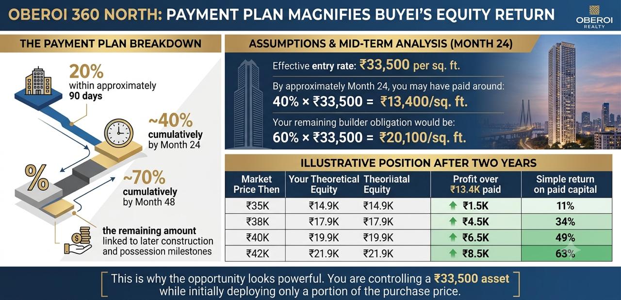 Explore Oberoi 360 North's Payment Plan || Maximize Your Equity Return with Oberoi Realty || Secure Your Investment at ₹33,500/sq. ft. Update