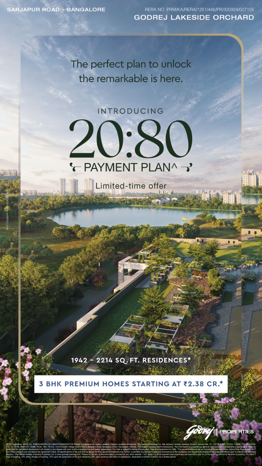 Step into Luxury at Godrej Lakeside Orchard, Sarjapur Road - 3 BHK Homes from ₹2.38 Cr Update