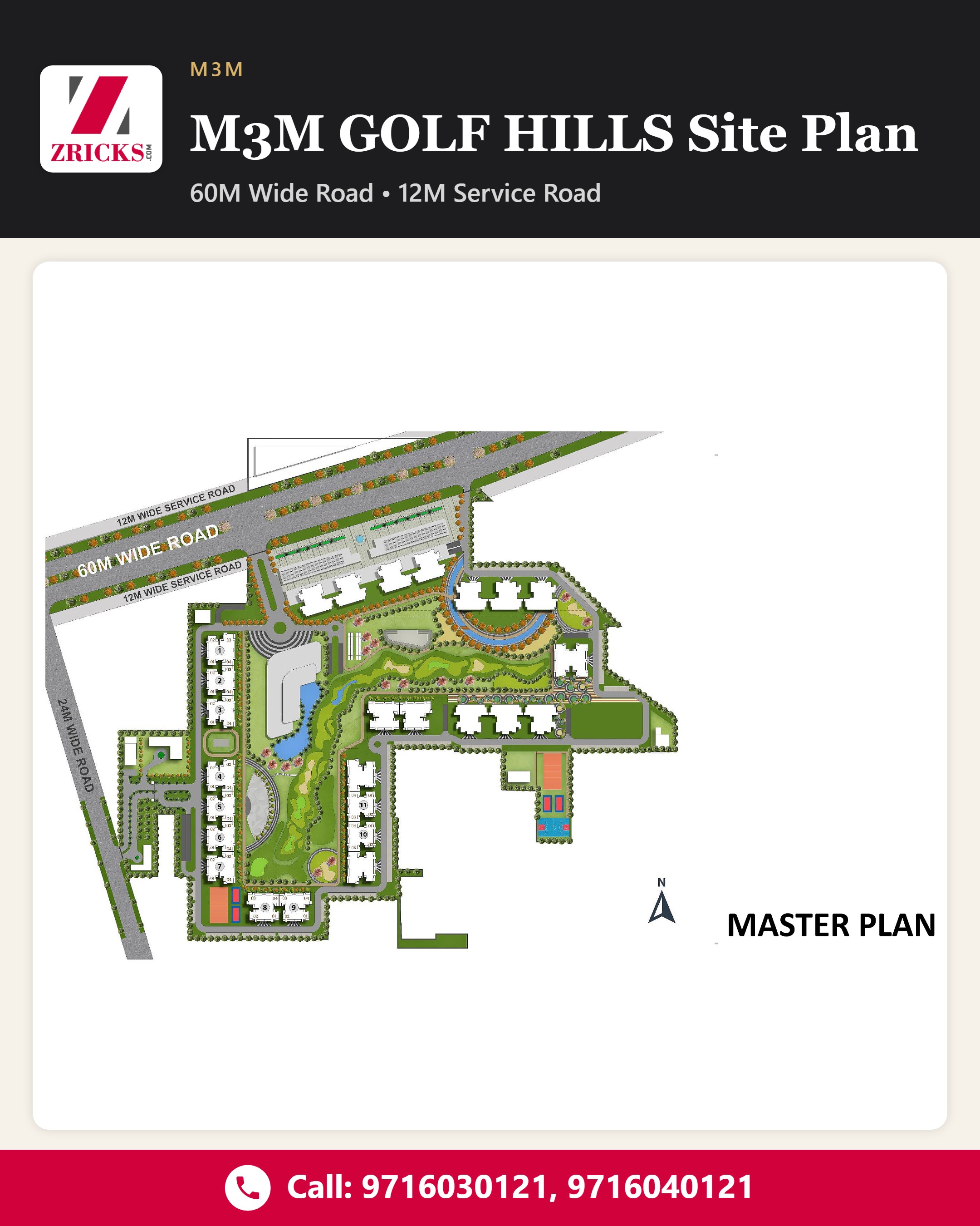 M3M GOLF HILLS Site Plan: Planned Around Green Open Spaces Update