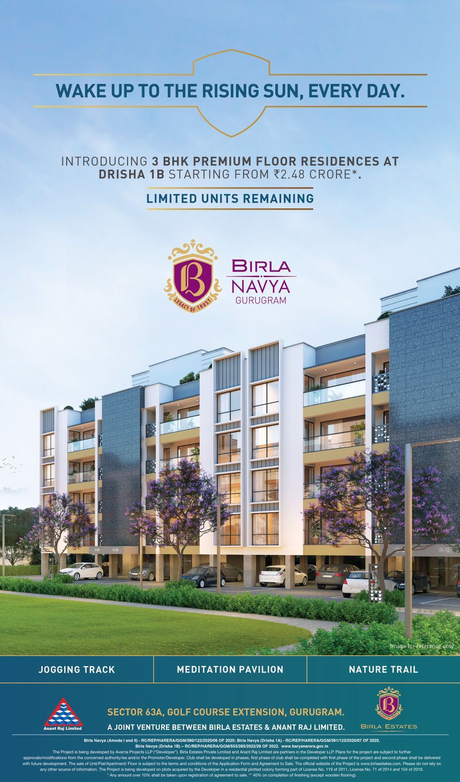 Introducing 3 BHK premium floor residences Rs 2.48 Cr at Birla Navya in Sector 63, Gurgaon Update