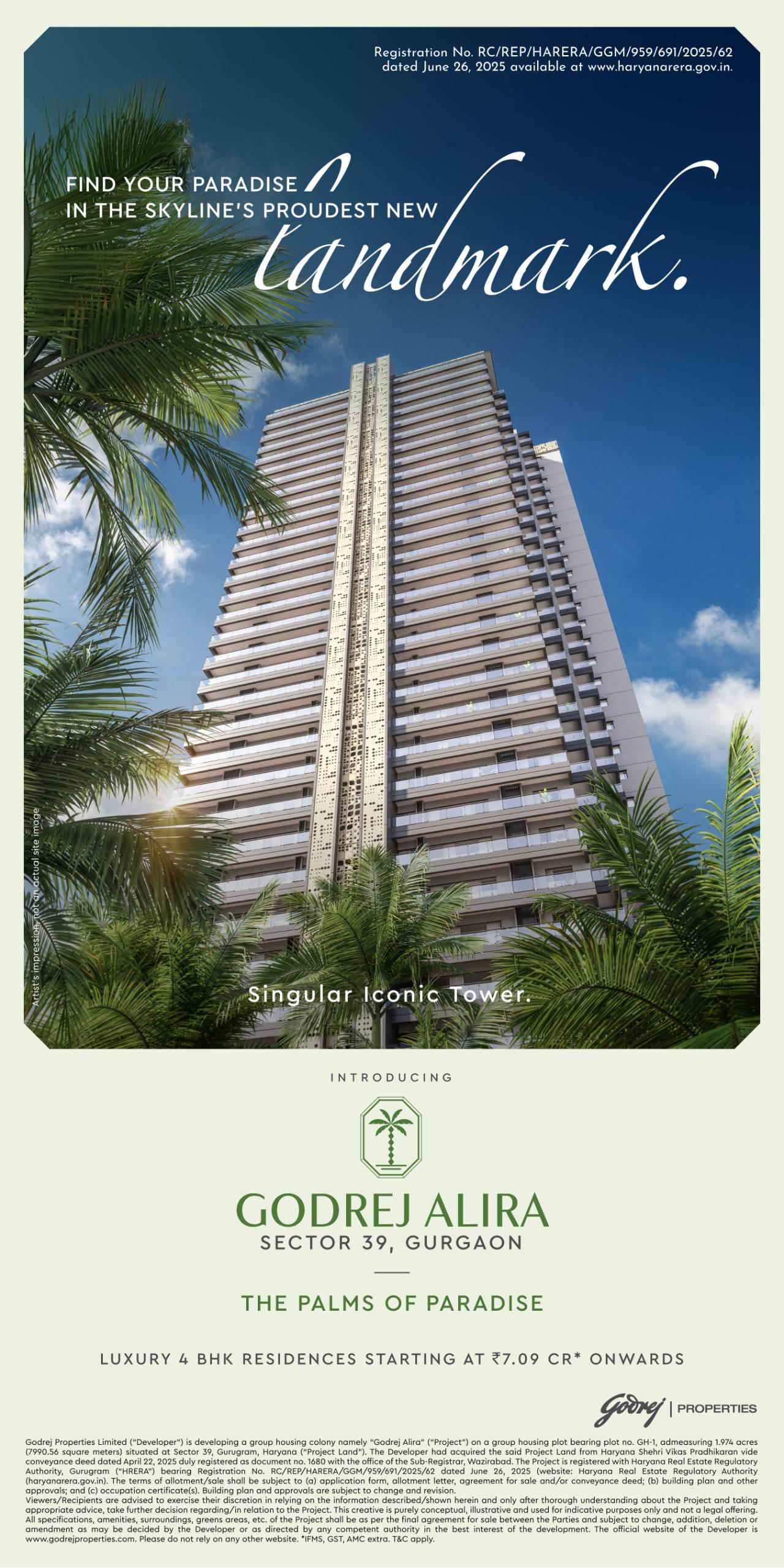 Discover Godrej Alira, Sector 39 Gurgaon - Luxury 4 BHK from ₹7.09 Cr Update