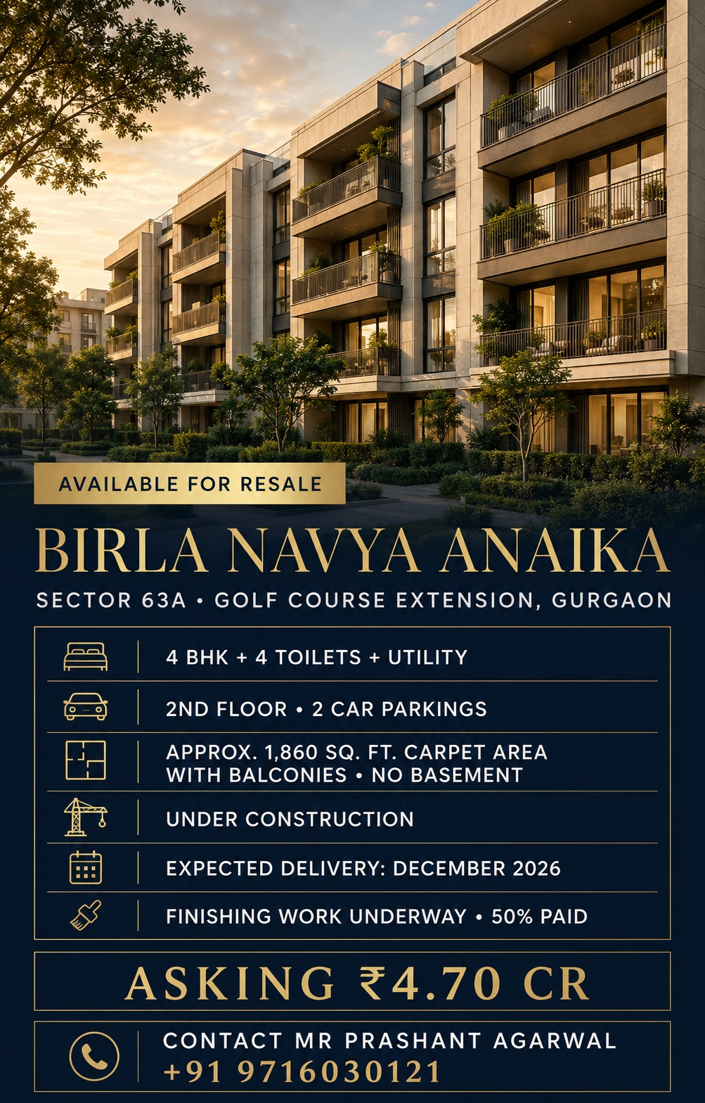 Exclusive Resale at Birla Navya Anaika || Invest in Sector 63A, Gurgaon || Grab this 4 BHK Opportunity Update