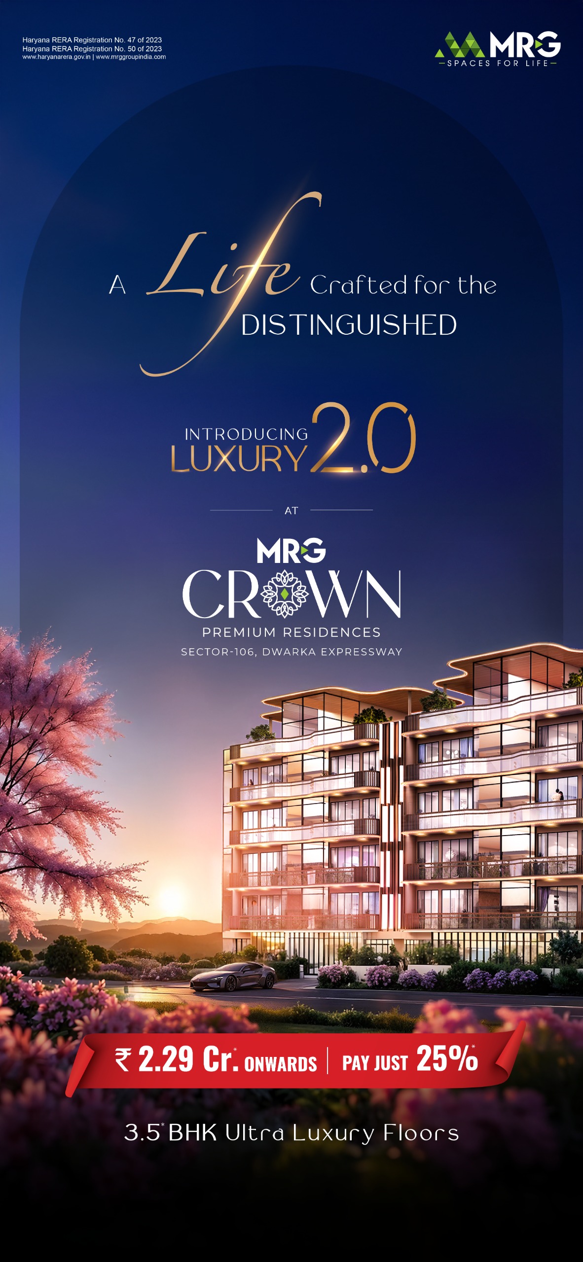 Explore Luxury at MRG Crown, Sector-106, Dwarka Expressway from ₹2.29 Cr Update