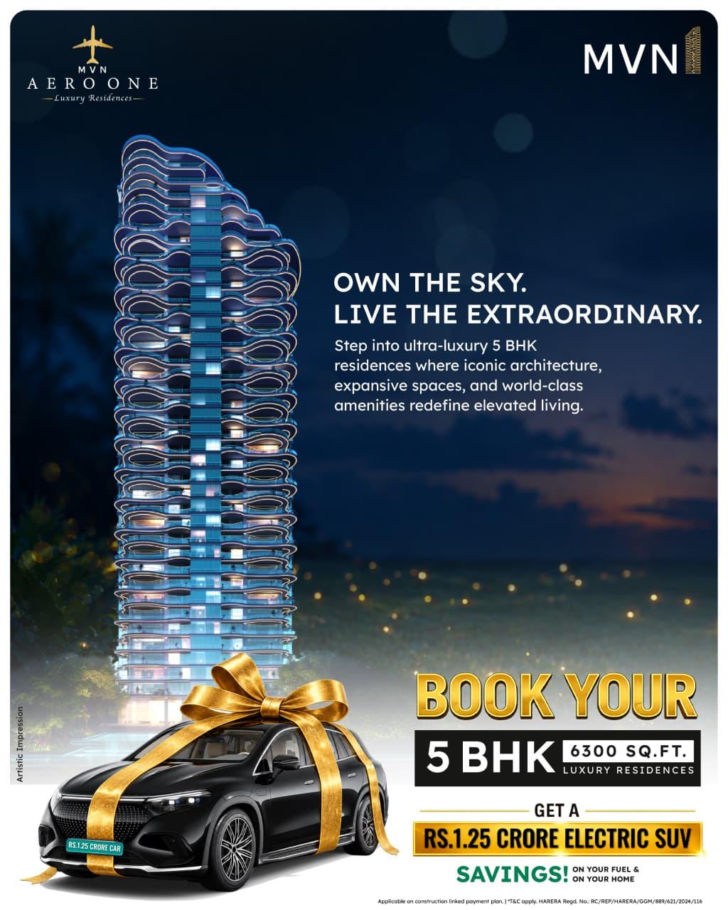 Book Your Luxury 5 BHK Now || Unlock Exclusive SUV with Your 5 BHK Booking || Experience Luxury with MVN Aero One Update