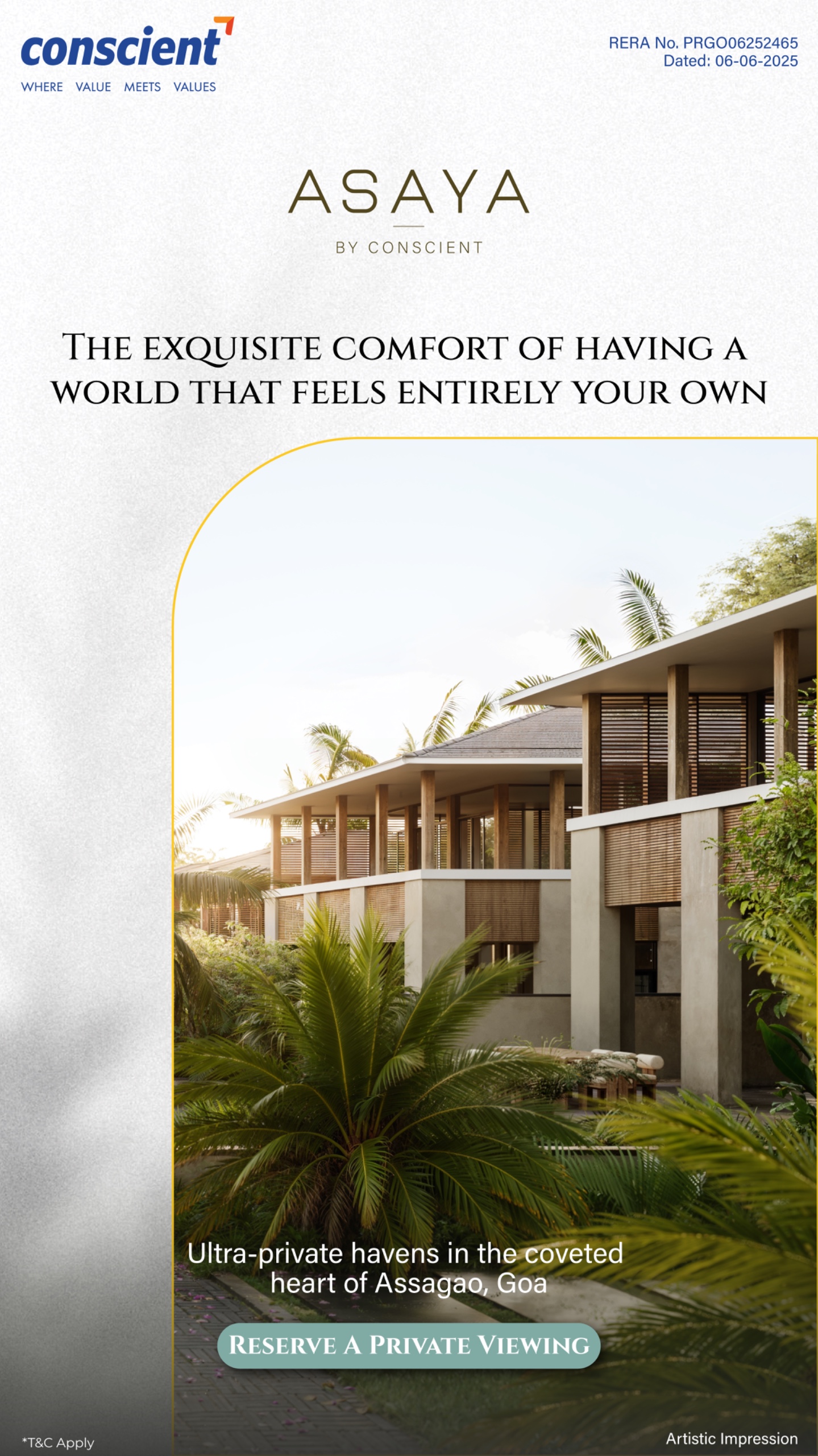Reserve Your Private Viewing at Asaya, Assagao || Discover the Ultra-Private Havens of Asaya by Conscient || Experience Exquisite Comfort at Asaya in Assagao Update
