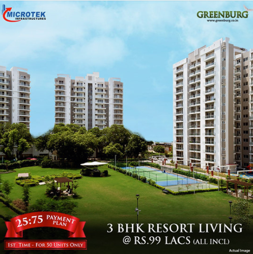 Ready to move 3 BHK resort style apartments Rs 99 Lacs at Microtek Greenburg in Sector 86, Gurugram Update