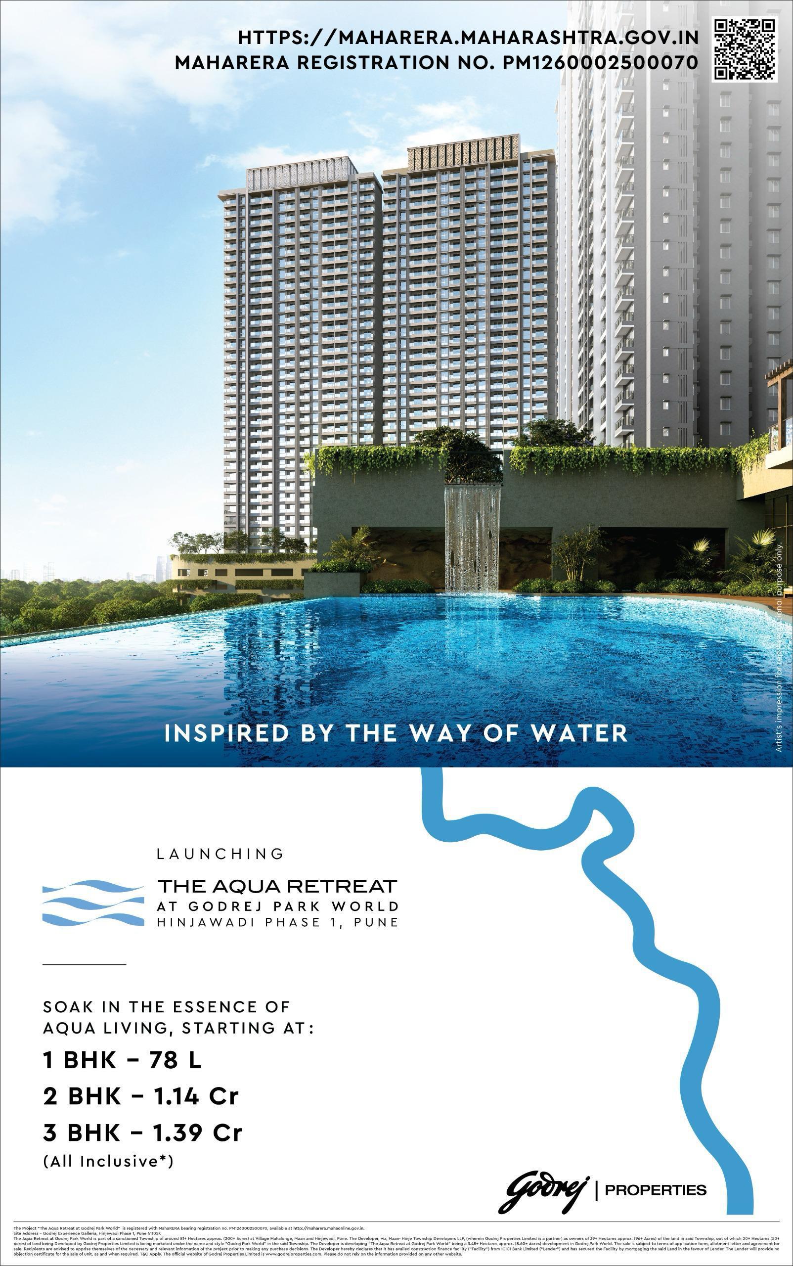 Explore Aqua Living at Godrej Aqua Retreat, Hinjawadi Phase 1, Pune - 1 BHK Starting at 78 L Update