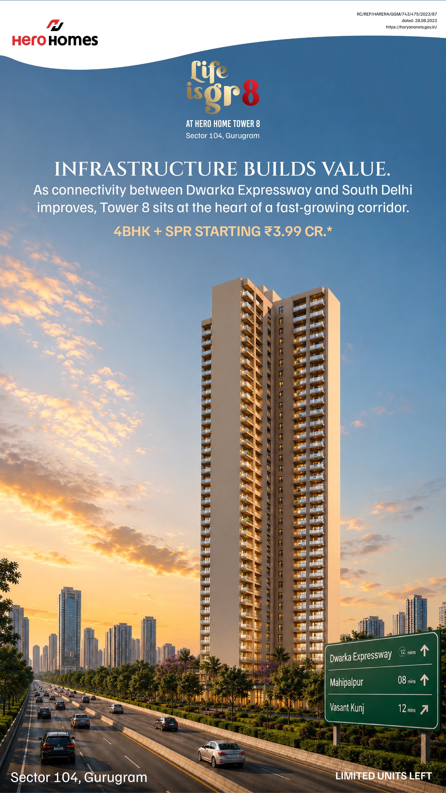Secure Your Dream Home at Hero Homes Gurugram || Explore 4BHK Options Now || Discover Life at Tower 8 Today Update
