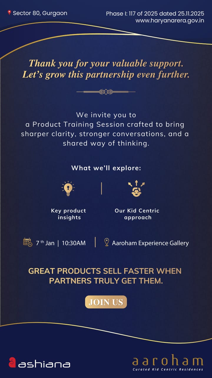 Join the Aaroham Experience, Training on Jan 7, Ashiana Housing, Sector 80 Update