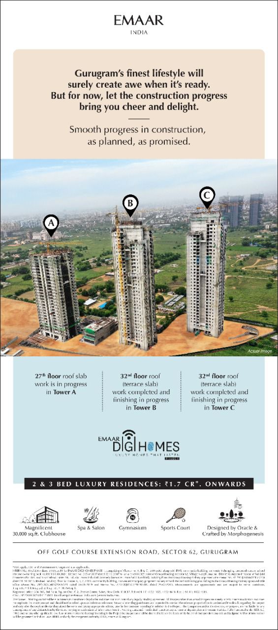 Book 2 & 3 Luxury bed Residences : Rs 1.7 Cr onwards at Mahindra Luminare in Sector 62, Gurugram Update