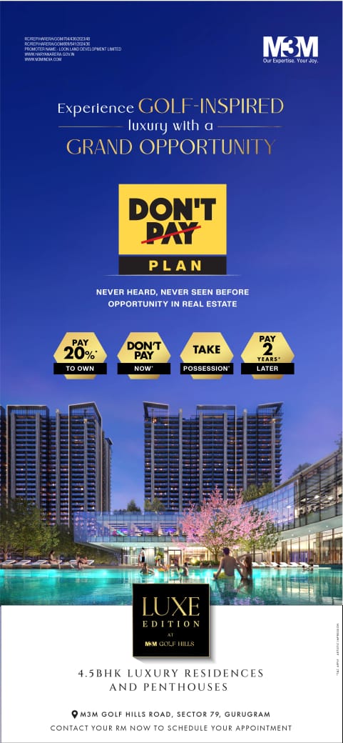 Luxury Golf Living at M3M Luxe Edition, Sector 79, Gurugram Update