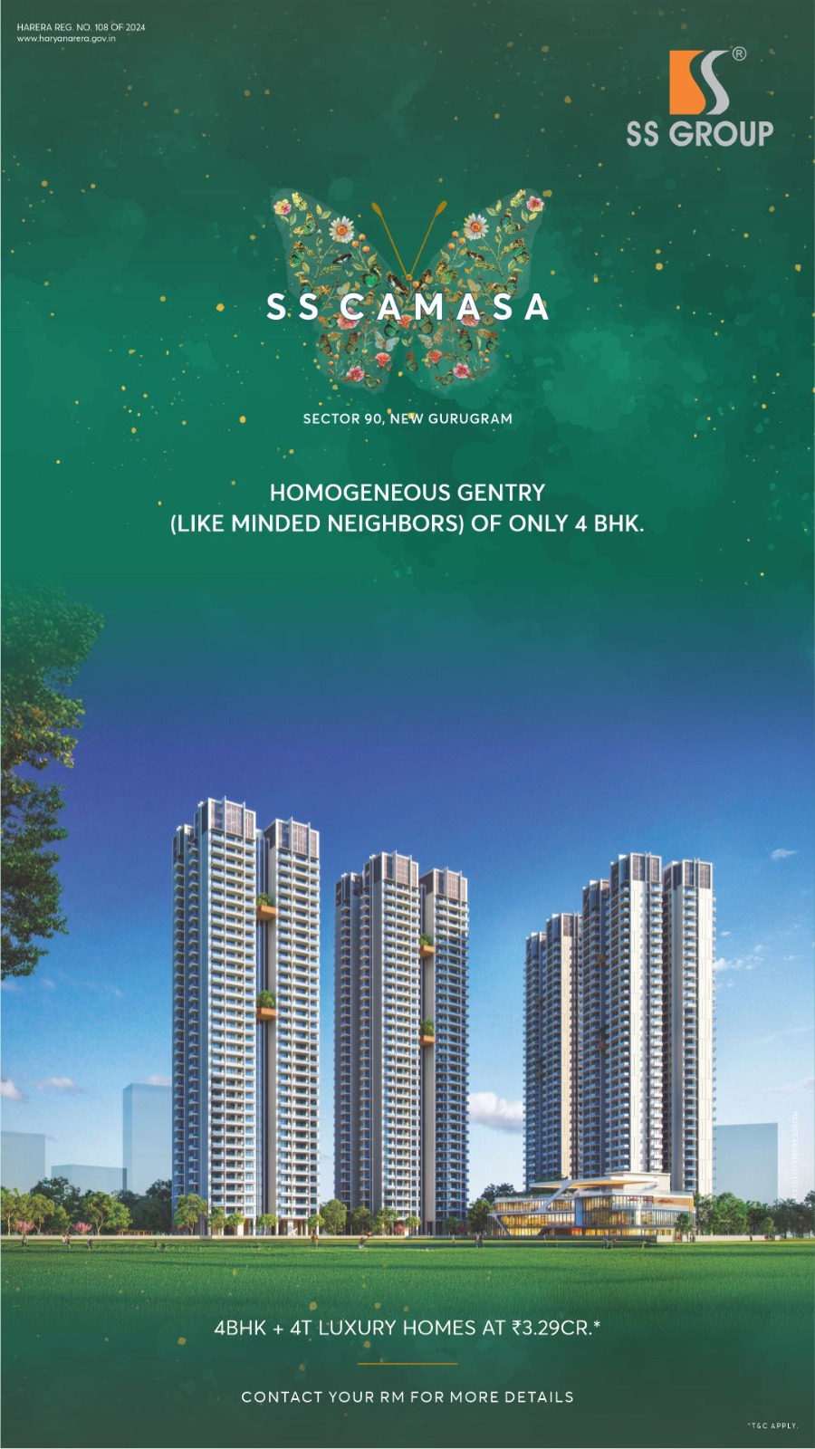 Discover Luxury at SS Camasa, Sector 90, New Gurugram - 4BHK Homes at ₹3.29 Cr Update