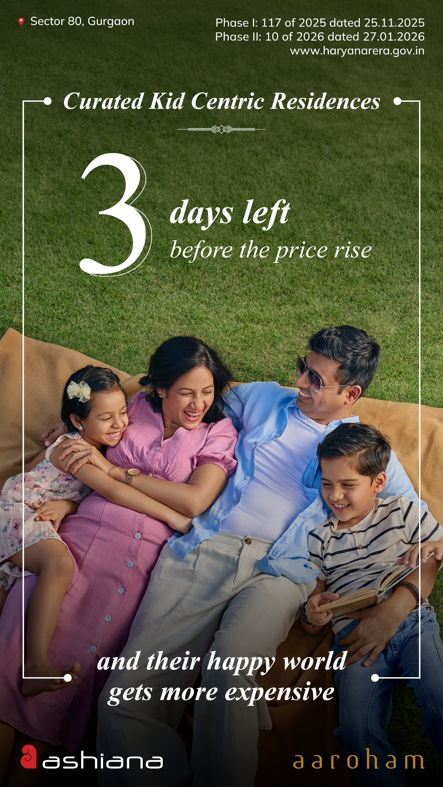3 Days Left for Price Rise – Ashiana Aaroham || Secure Your Kid-Centric Home Now! || Last Chance Before Prices Go Up – Ashiana Aaroham Update