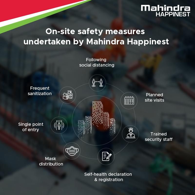 On-site safety measures undertaken by Mahindra Happinest in Kalyan, Mumbai Update