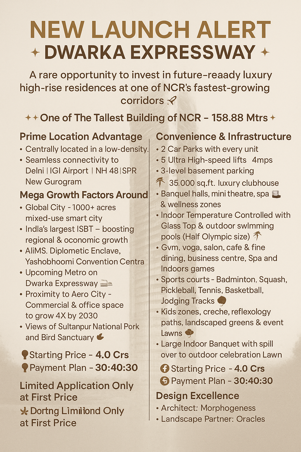 Invest in Luxury Residences on Dwarka Expressway, Starting at 4.0 Crs Update