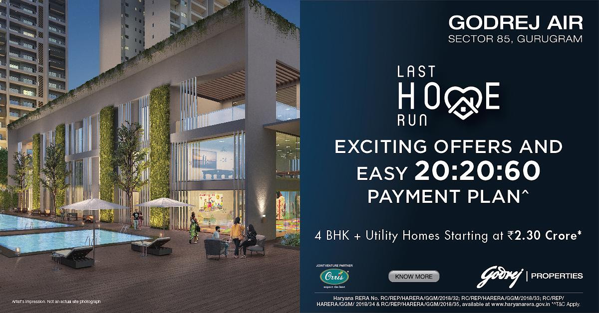 Exciting offers and easy 20:20:60 payment plan at Godrej Air, Sector 85, Gurgaon Update
