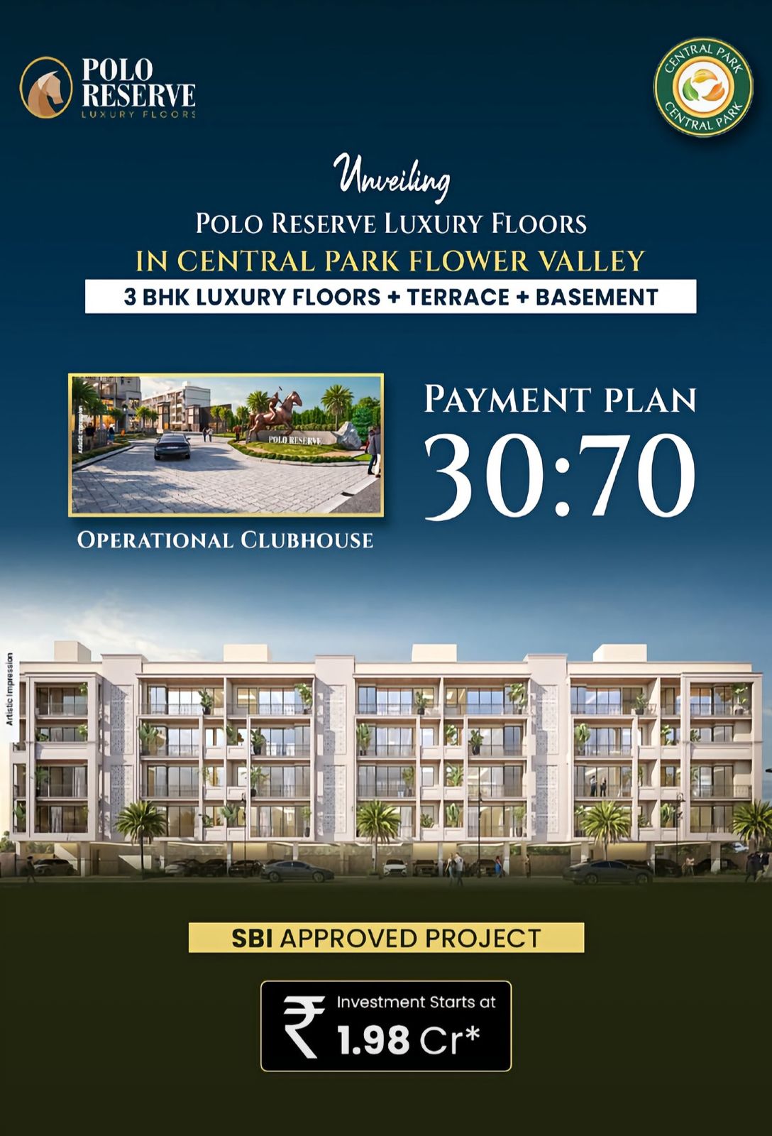 3 BHK Luxury Floors at Polo Reserve, Central Park Flower Valley, Starting ₹1.98 Cr Update