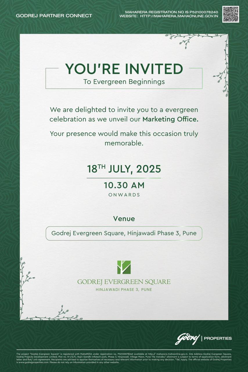 Join Us for the Unveiling of Godrej Evergreen Square, July 18, 2025, Pune Update