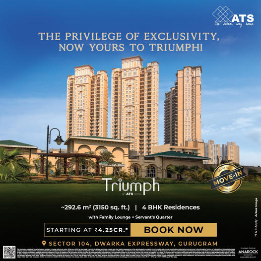 ATS Triumph: Experience the Pinnacle of Luxury Living on Dwarka Expressway, Sector 104, Gurugram Update