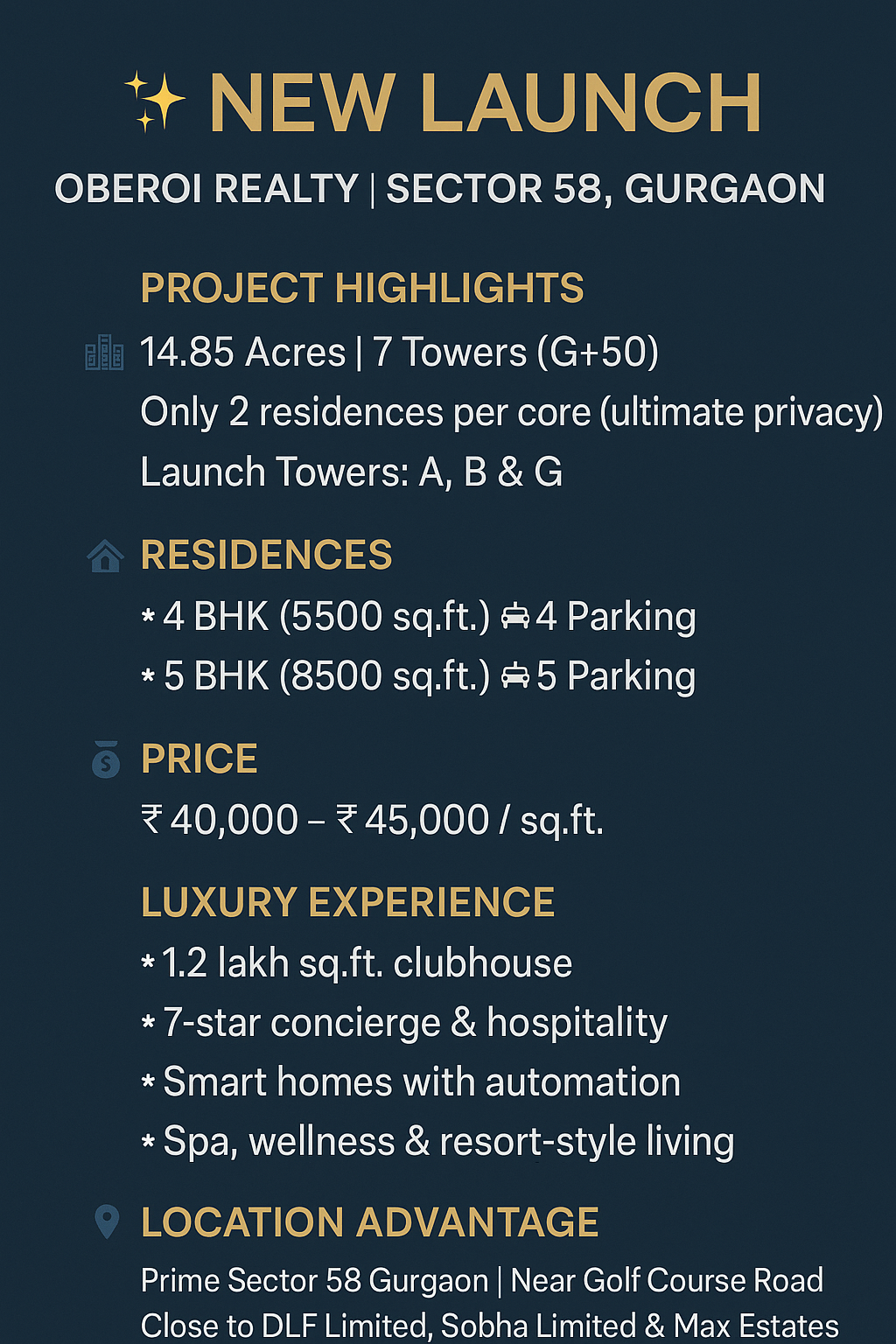 Explore Luxury at Oberoi Realty, Sector 58 Gurgaon || Discover New Homes in Gurgaon by Oberoi Realty || Secure Your Dream Residence by Oberoi Realty Update