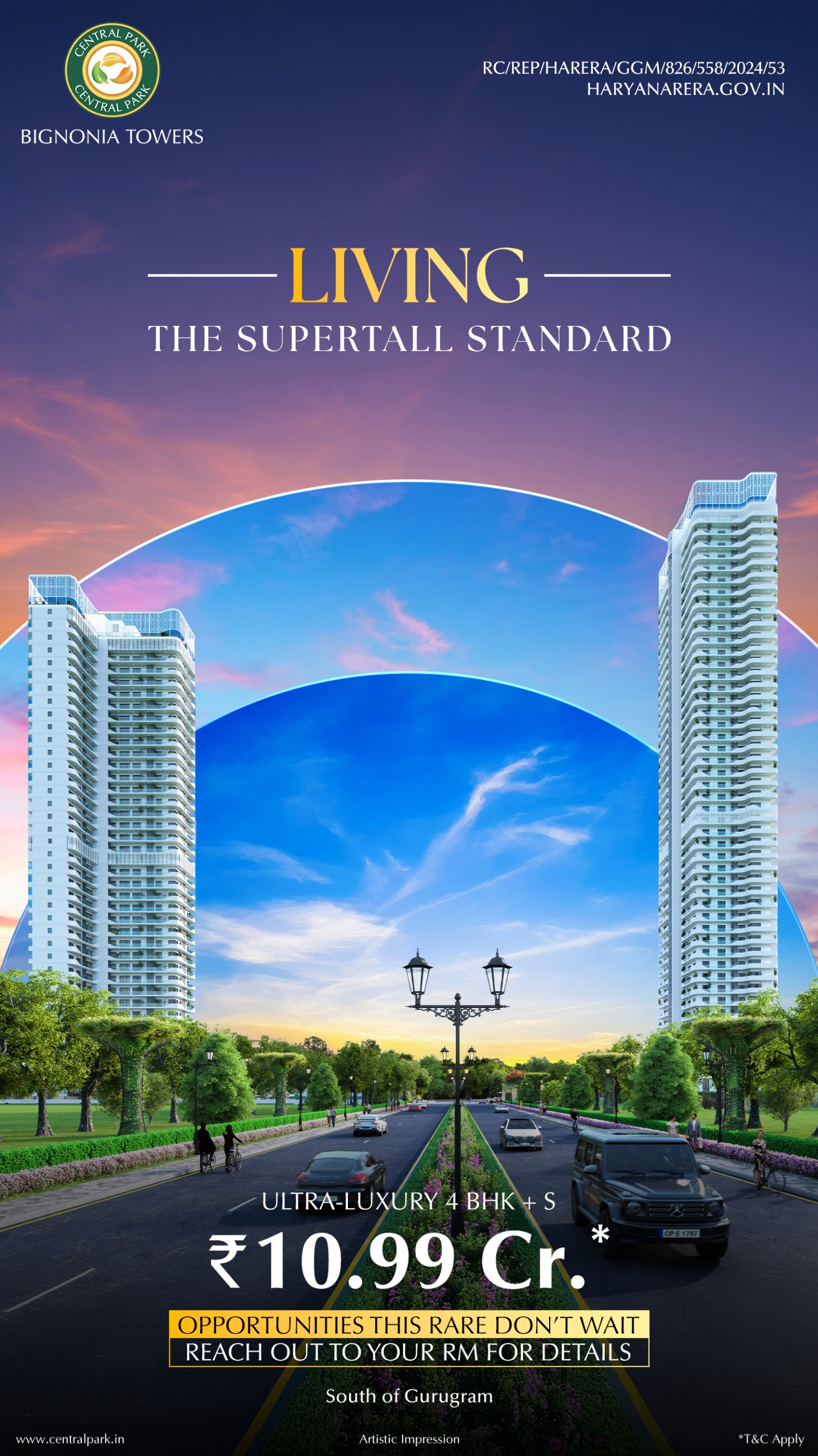 Own a Luxurious 4 BHK at Central Park Bignonia Towers, South of Gurugram for ₹10.99 Cr Update