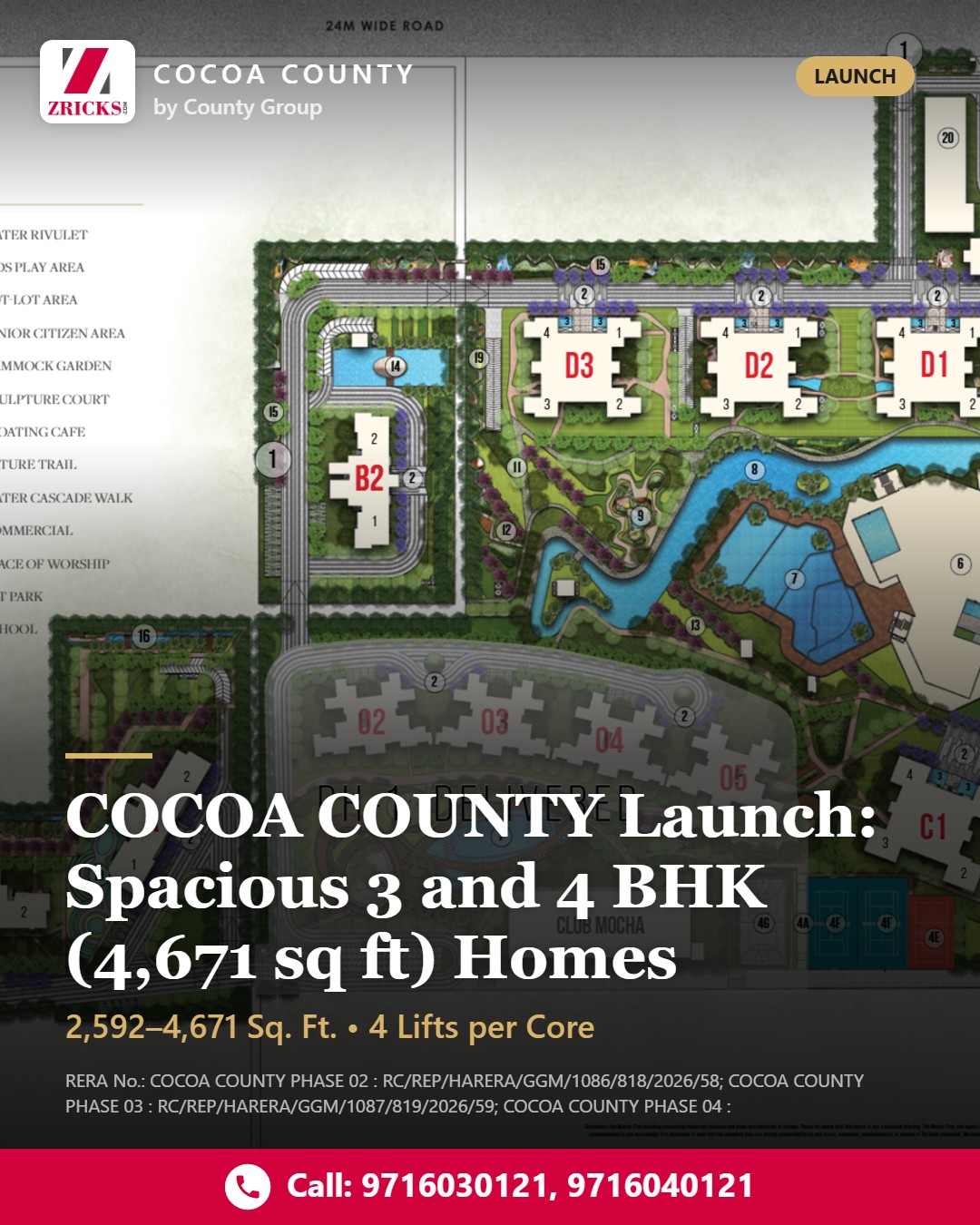 COCOA COUNTY Launch: Spacious 3 and 4 BHK (4,671 sq ft) Homes Update