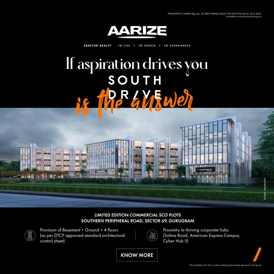 Aarize Soars High with Premium Commercial SCO Plots on Southern Peripheral Road, Sector 69, Gurugram Update