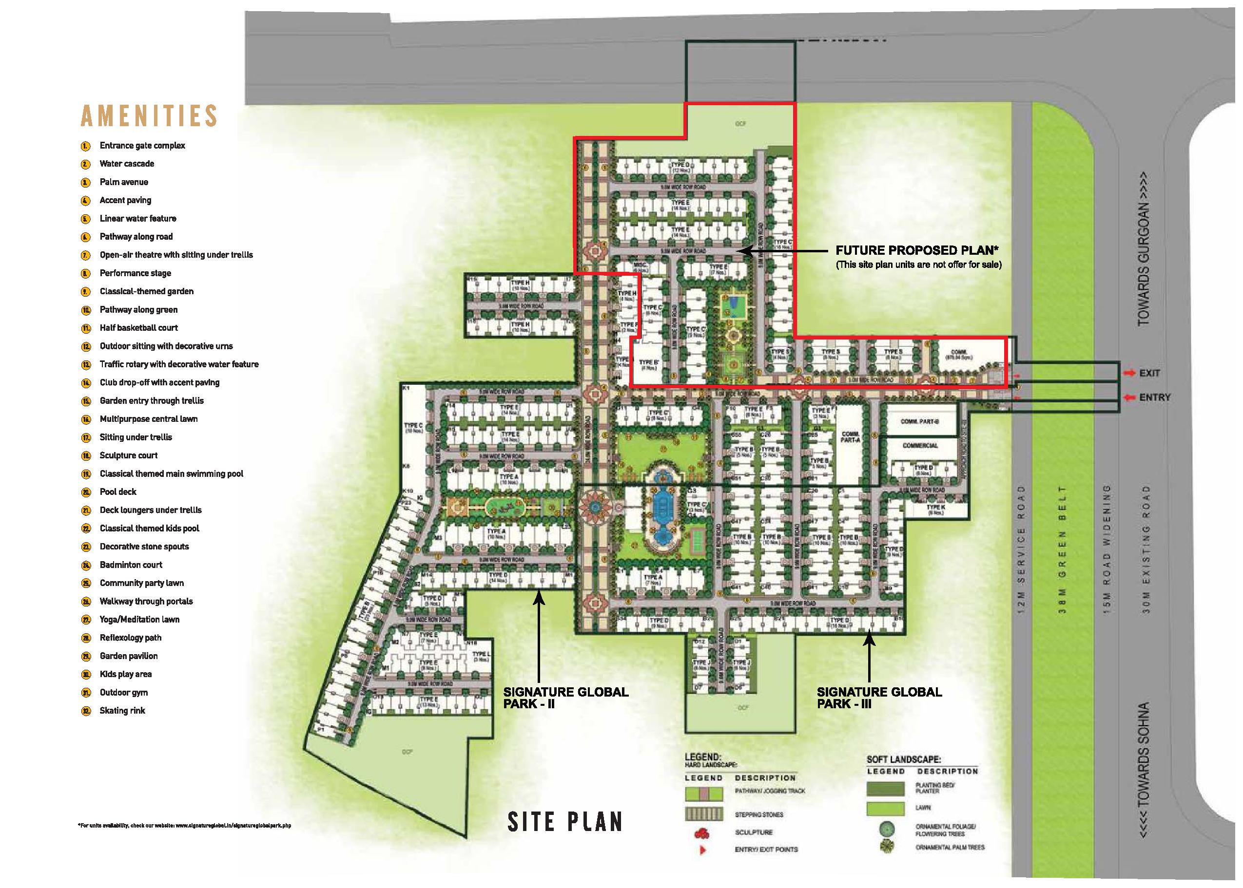 Site plan of Signature Global Park in Sector 36, South Gurgaon Update