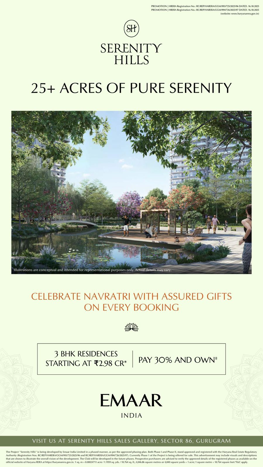 Celebrate Navratri with Emaar Gifts! || Own 3 BHK at Serenity Hills || Book Now and Avail Navratri Offers Update