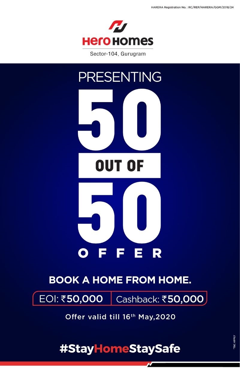 Presenting 50 out of 50 offer at Hero Homes in Gurgaon Update