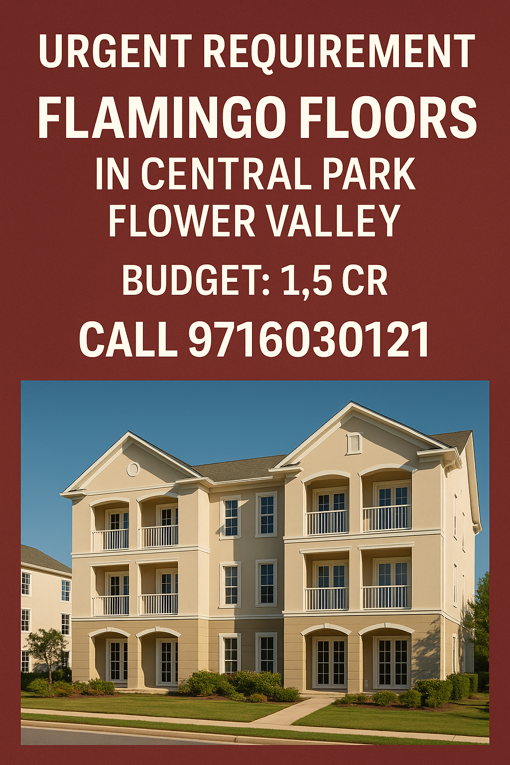 Discover Flamingo Floors in Central Park Flower Valley, Limited Availability, 1.5 Cr Update