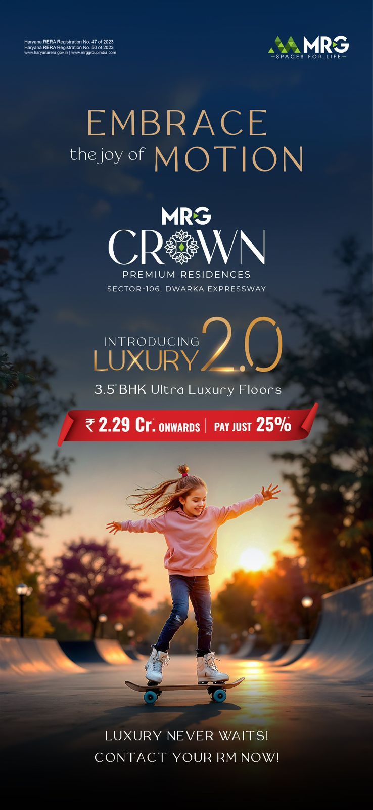 Discover Luxury at MRG Crown, 3.5 BHK Floors Starting ₹2.29 Cr, Dwarka Expressway Update