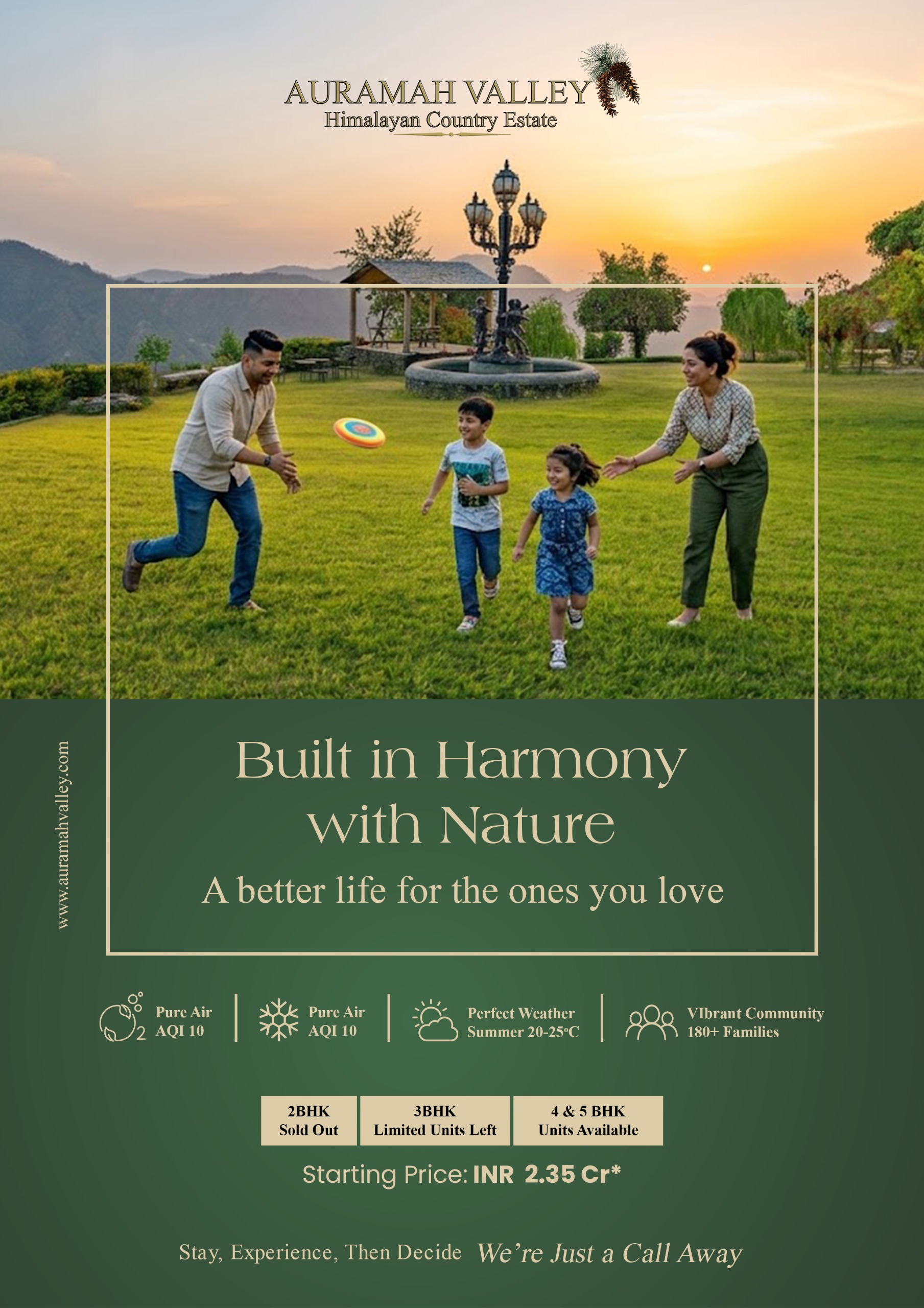 Discover Limited 3BHK Units at Auramah Valley || Explore 4 & 5 BHK Options Starting at INR 2.35 Cr || Embrace Nature with Auramah Valley Estates Update