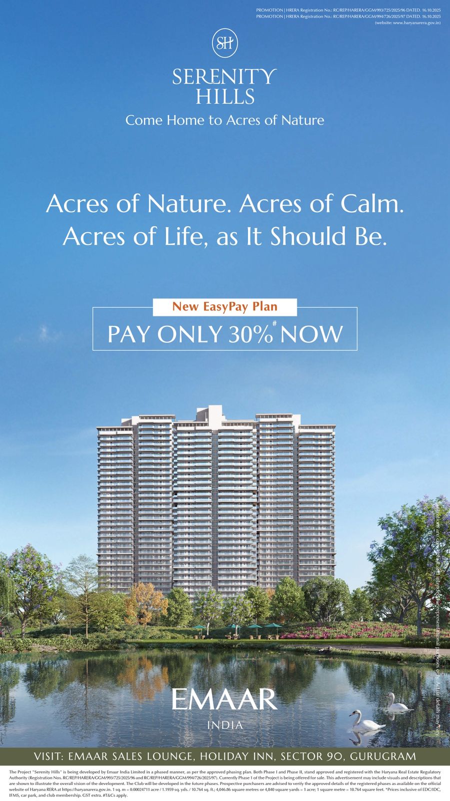 Discover Serenity Hills by Emaar India in Gurugram - Pay Only 30% Update