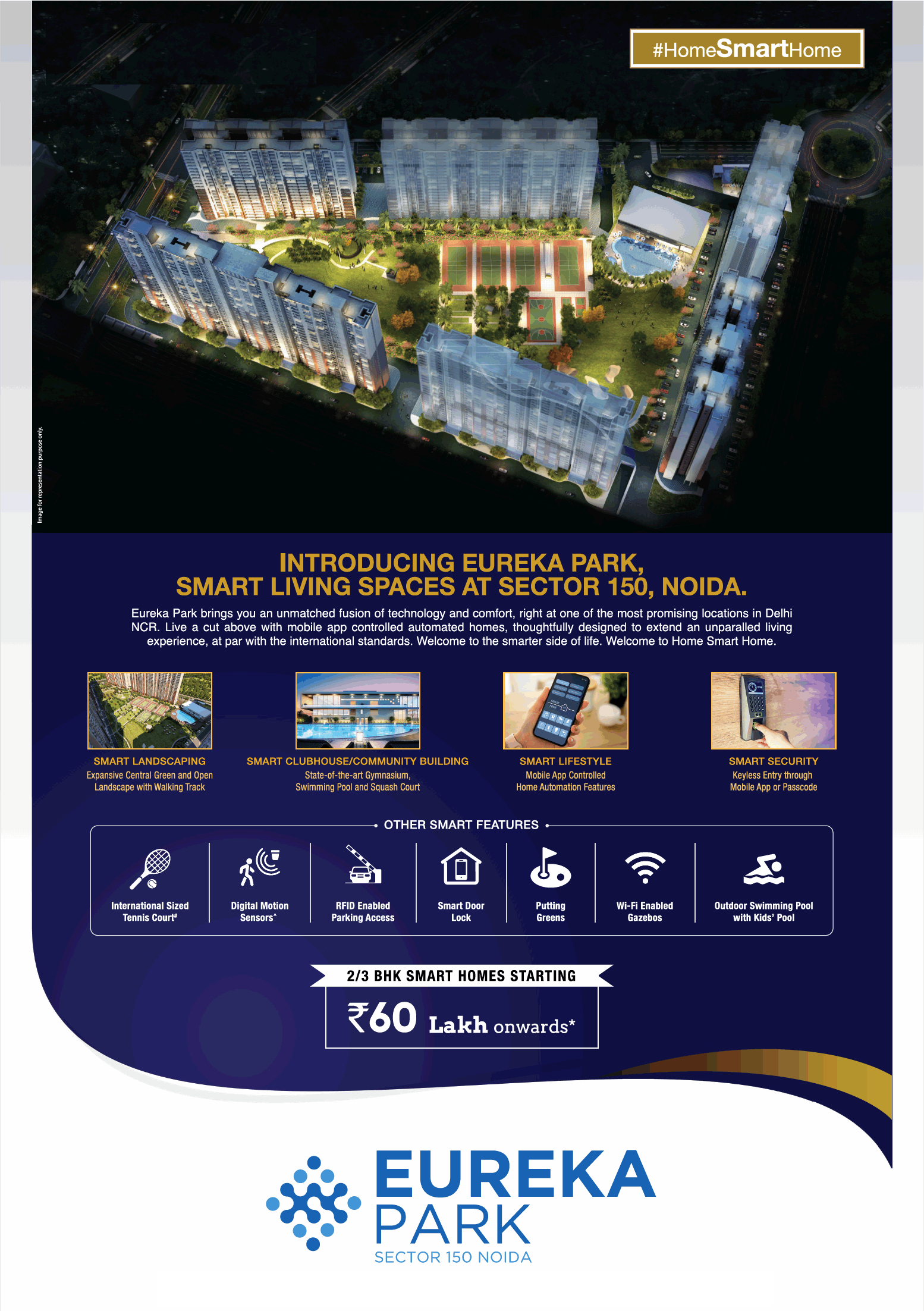 Book 2 and 3 BHK smart homes Rs 60 lakh at Tata Eureka Park, Noida Update