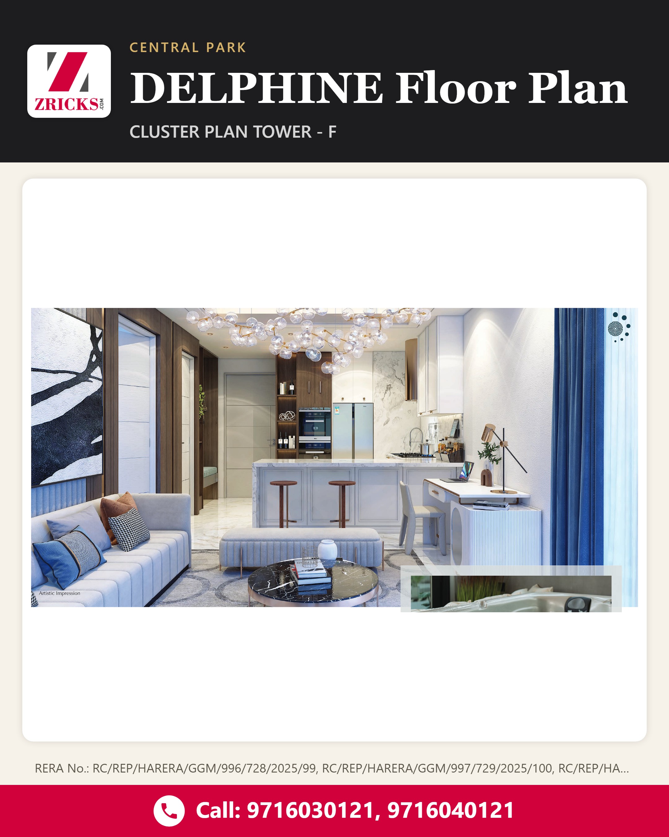 Central Park DELPHINE Floor Plan: Tower F Cluster Plan Update