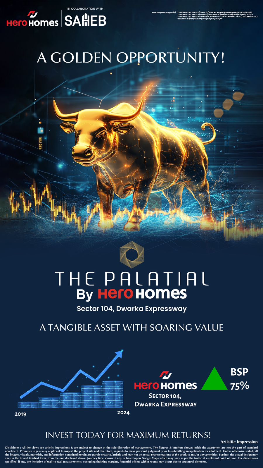 A Golden Opportunity at The Palatial by Hero Homes, Sector 104, Dwarka Expressway Update