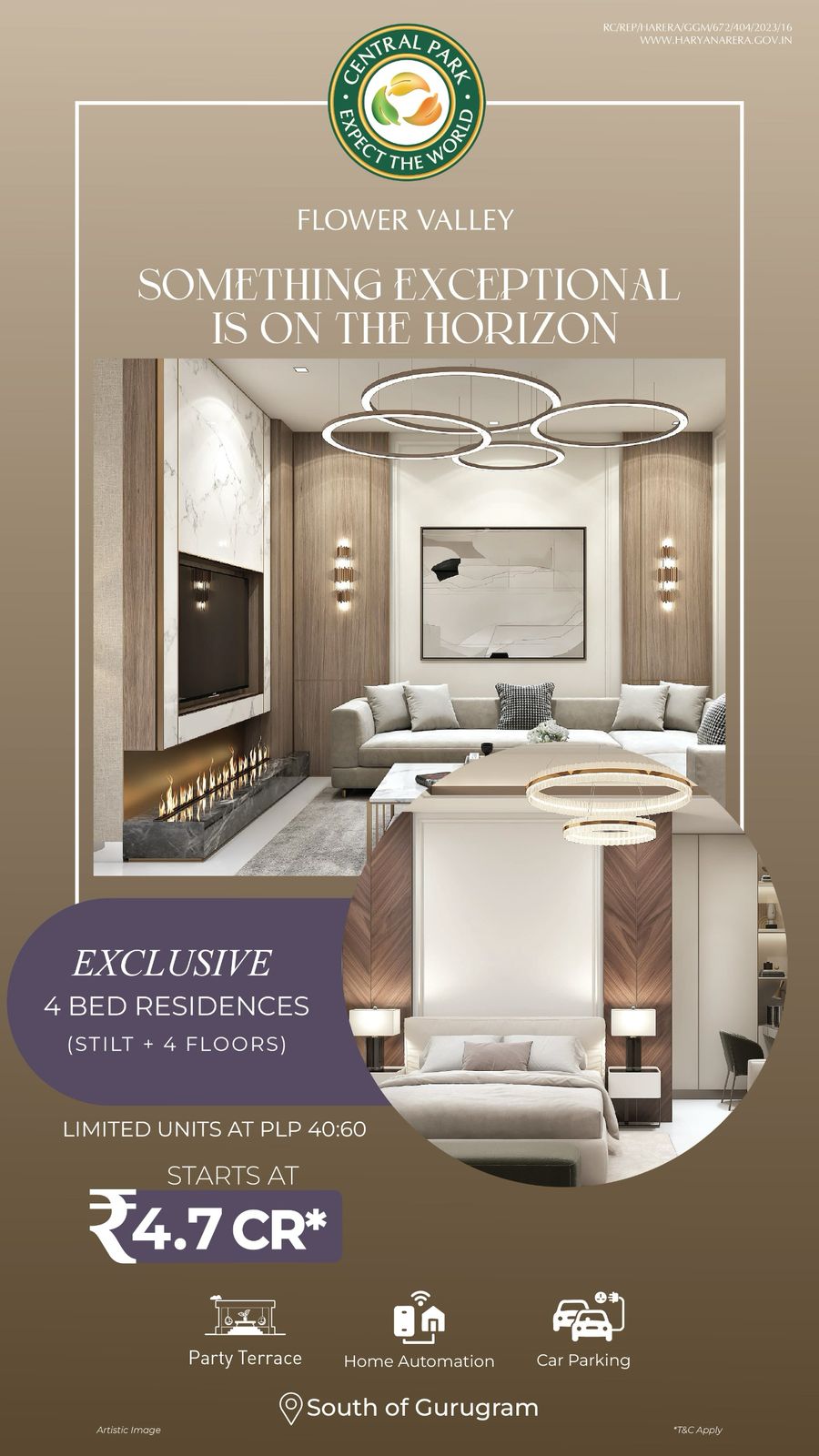 Discover Luxurious 4 BHK Residences at Central Park Flower Valley, South of Gurugram, Starting at ₹ 4.7 Cr Update