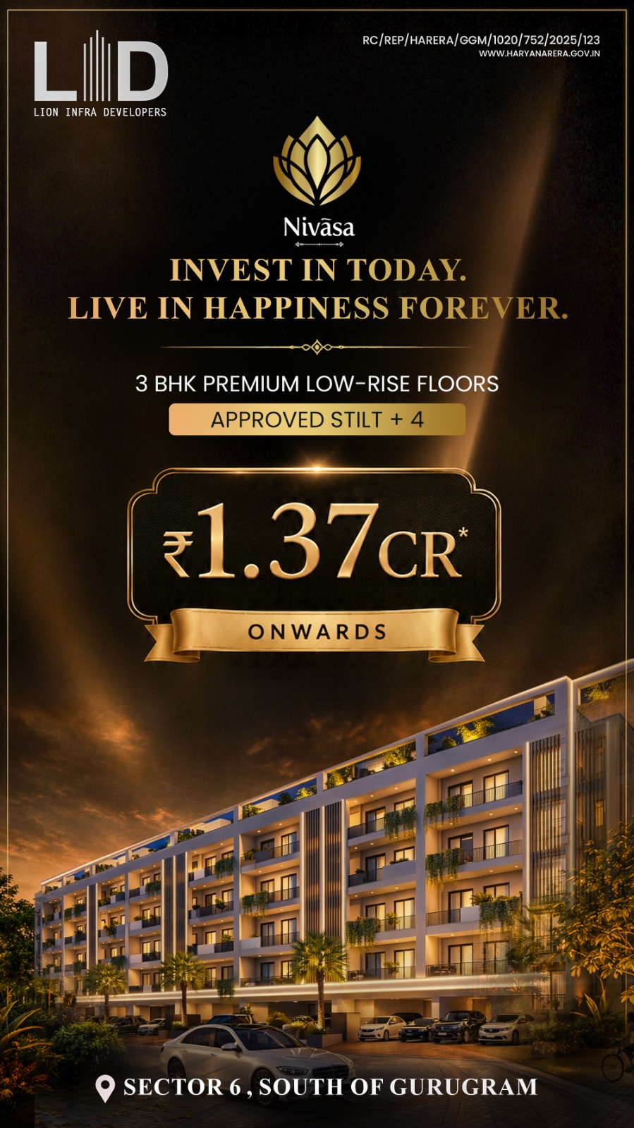 Invest in 3 BHK Premium Floors Now || Starting at ₹1.37 Cr in South of Gurugram || Discover Luxury Living with Lion Infra Developers Update