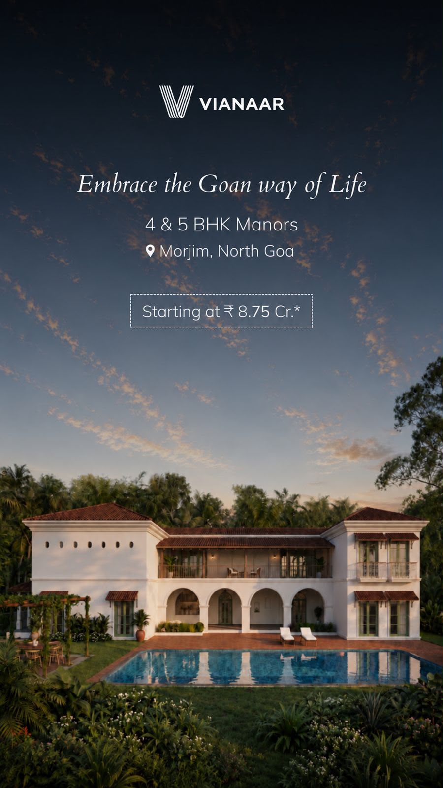 Experience Luxury Living in Morjim with Vianaar || Discover 4 & 5 BHK Manors Starting at ₹ 8.75 Cr || Embrace the Goan Way of Life at Vianaar