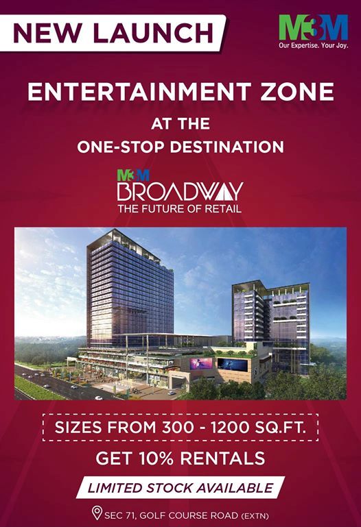 New launch Entertainment Zone at M3M Broadway in Sector 71, Gurgaon Update