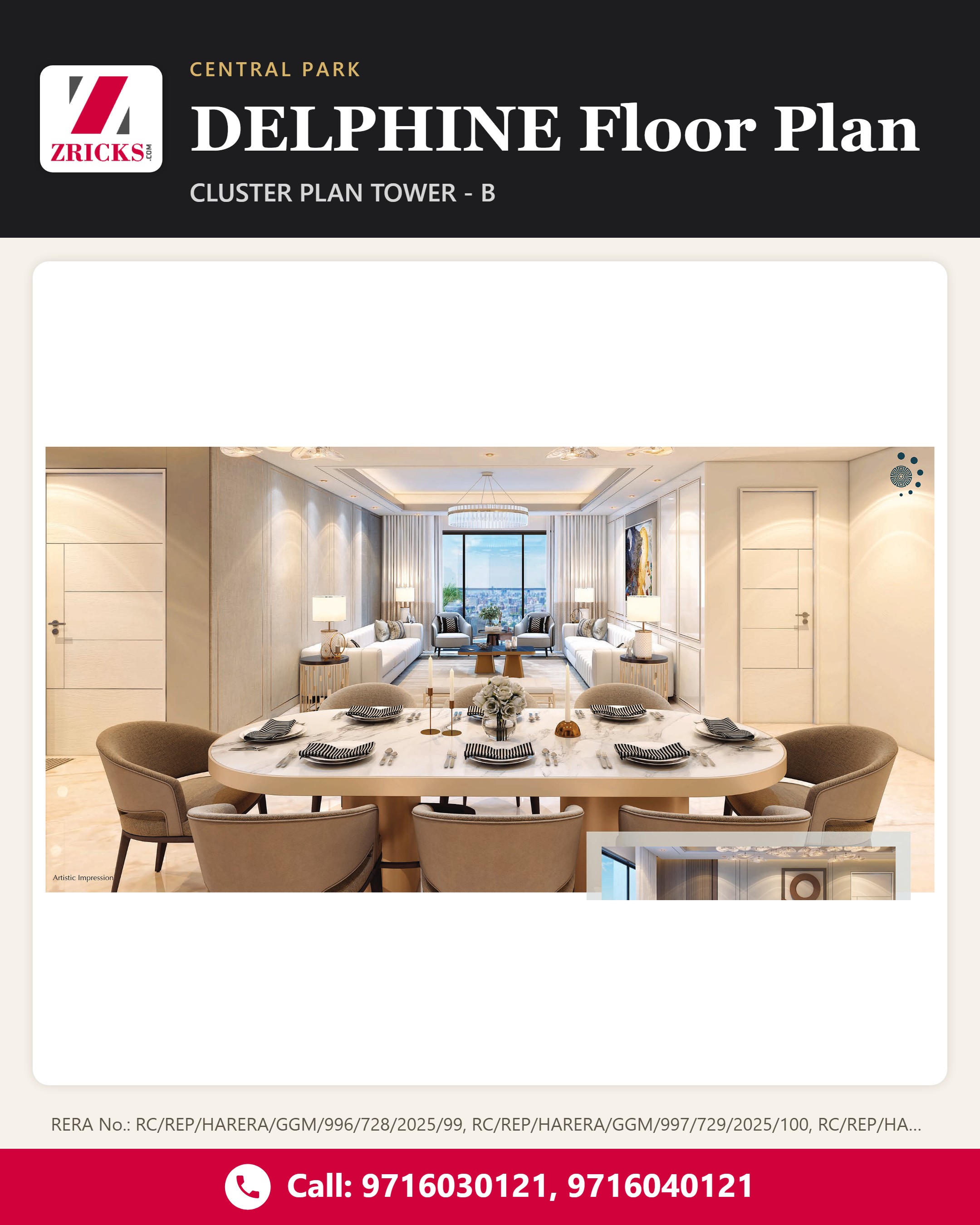 Central Park DELPHINE Floor Plan: Tower B Cluster Plan Update