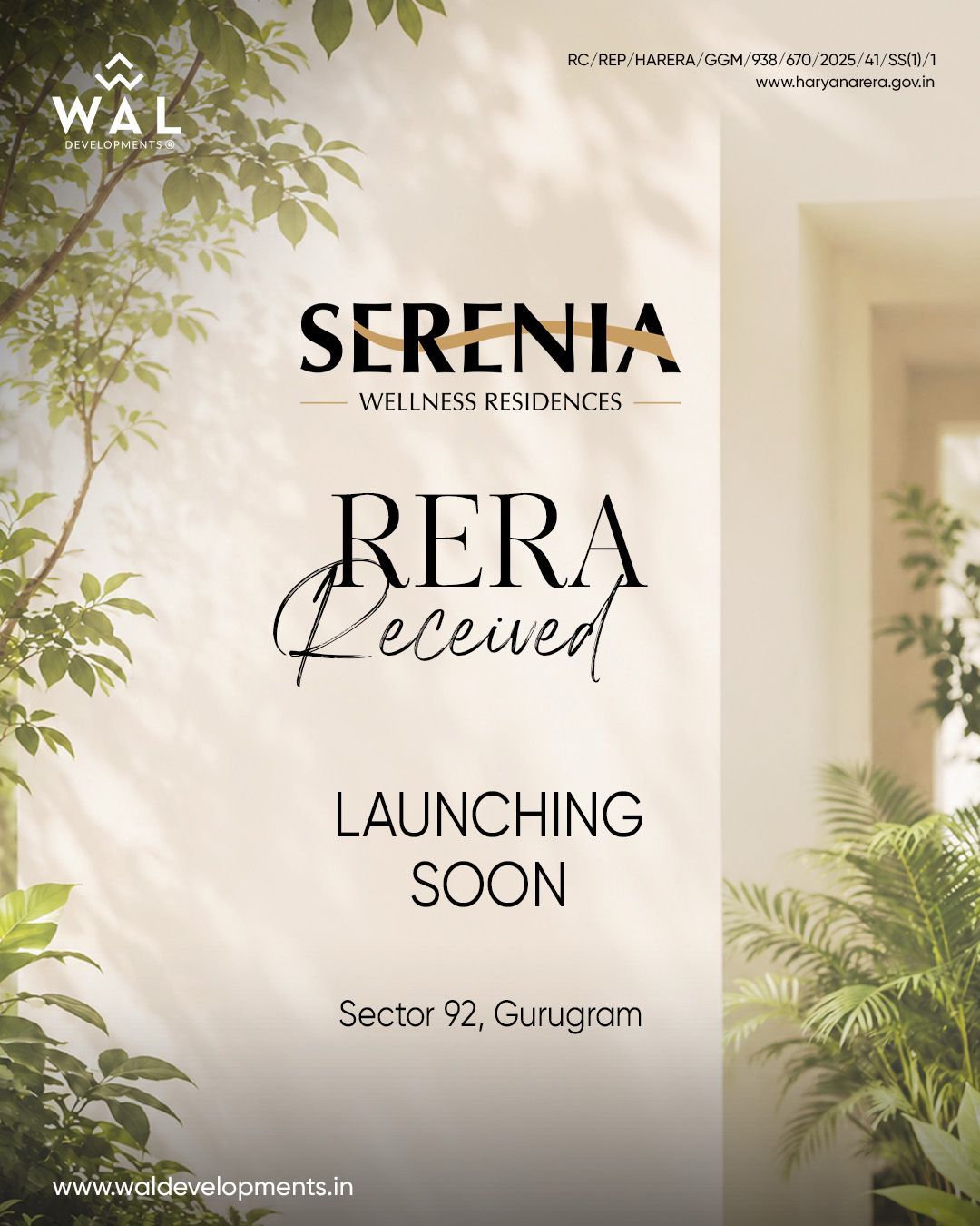 RERA Received for Serenia Wellness Residences || Launching Soon in Gurugram || Explore Serenia in Sector 92 Update