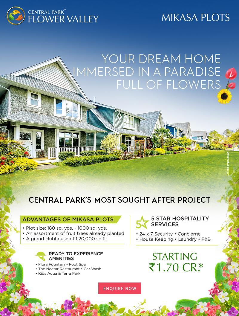 Your dream home immersed in a paradise full of flowers At Central Park Flower Valley in Gurgaon Update