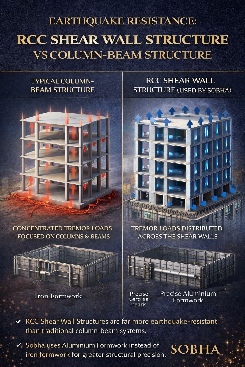Discover Sobha's Earthquake Resistance Technology || Enhance Safety with RCC Shear Wall Structure || Choose Sobha for Superior Construction Update