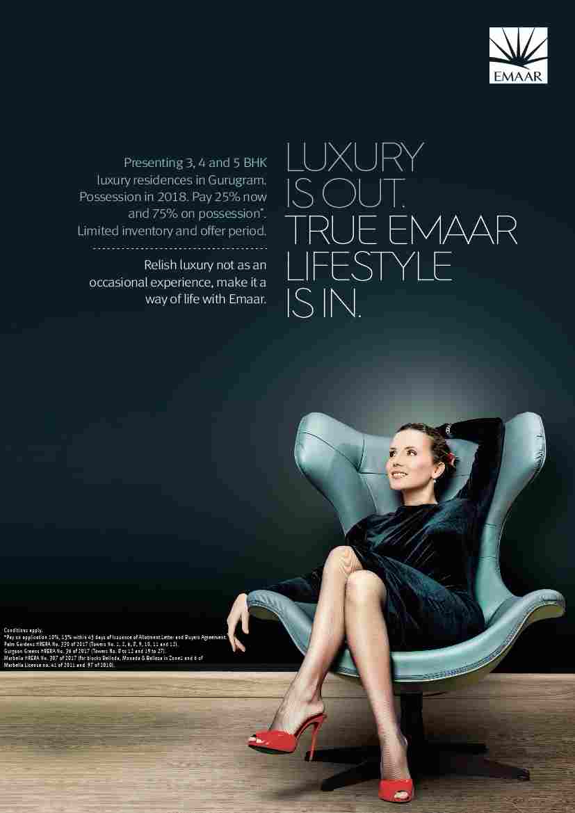 Luxury is out and true Emaar lifestyle is in at Emaar properties in Gurgaon Update